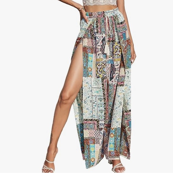 Olivaceous Pants - OliviaCeous Split  Wide Loose Leg Pants Tie dye